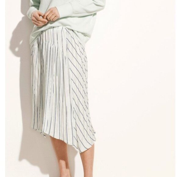 Vince Silky Stripe Crushed Panel Skirt in Mint Size Small - Picture 1 of 5
